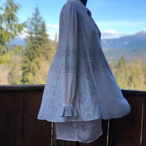 Cream and baby blue FP tunic